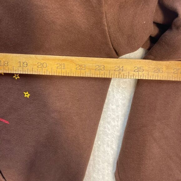 Sp5der Brown Pink Angel Number 555 Young Thug Pullover Hoodie Size Large - Picture 6 of 7